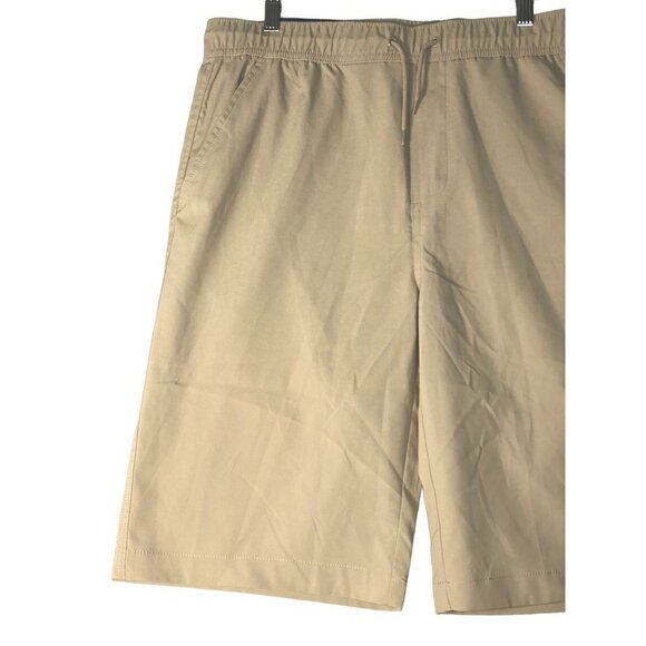 Nautica Mens School Uniform Khaki Shorts Tan Drawstring Pockets Stretch L New - Picture 3 of 5